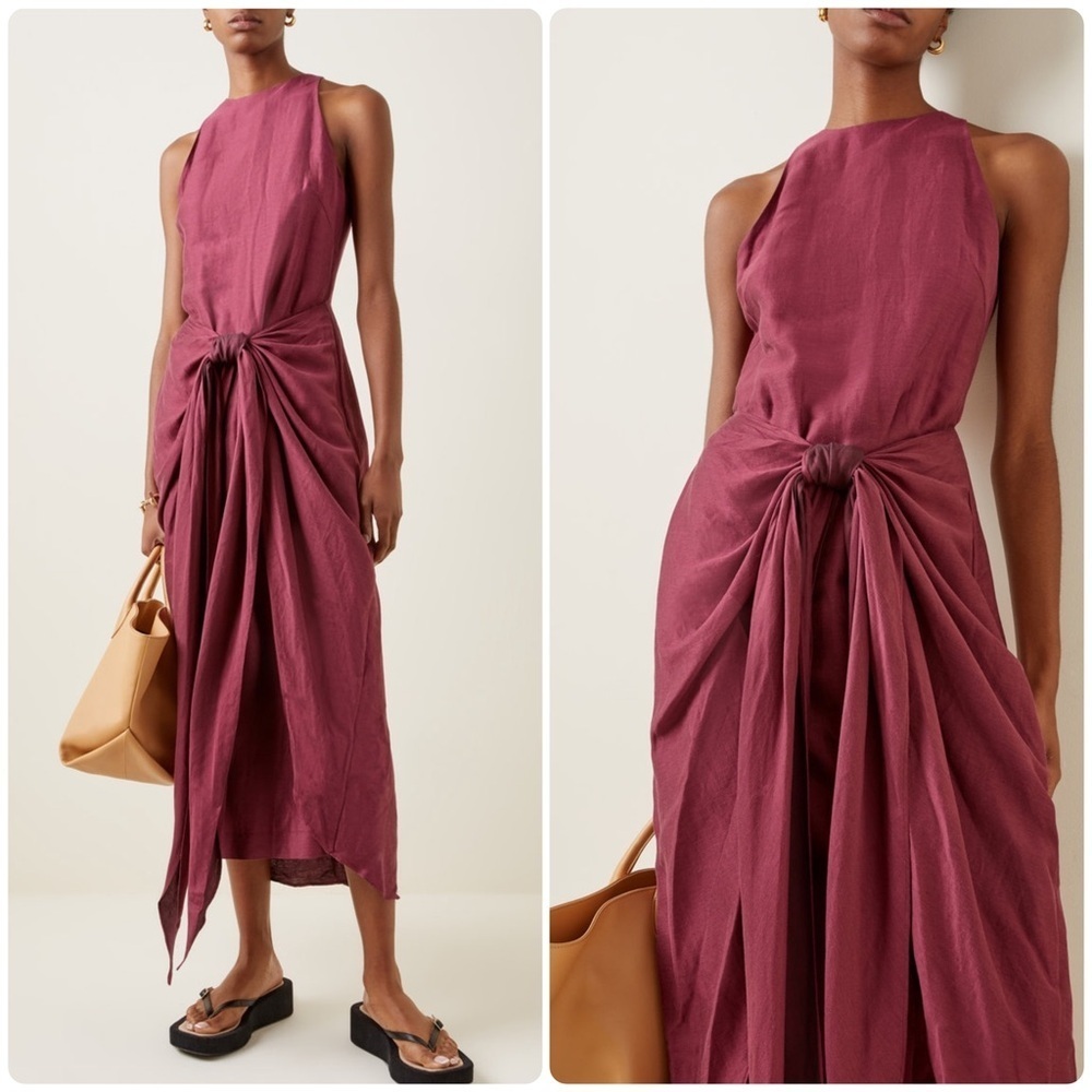 Bondi Born Lanai Eco Linen-Blend Wrap Tie Dress 🥀